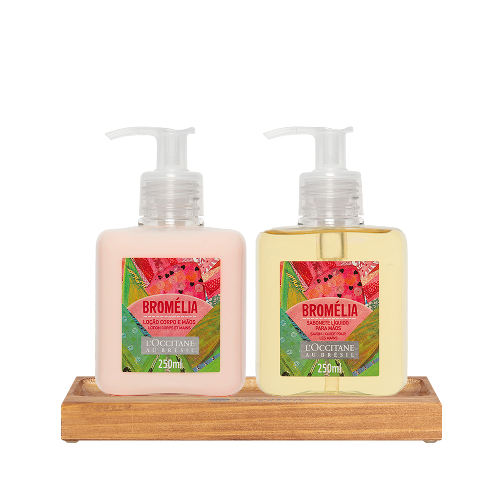 Combo Lavabo Bromélia: Loção, Sabonete e Suporte